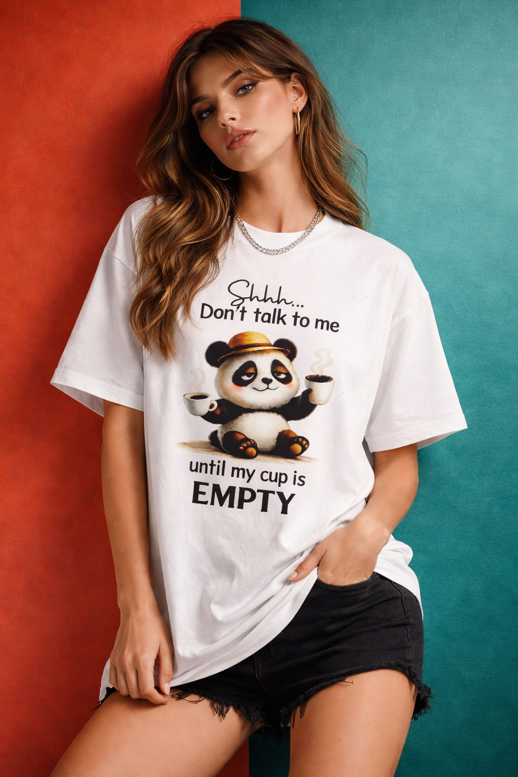 Empty Panda Oversized Tee – TheBlackFoxx