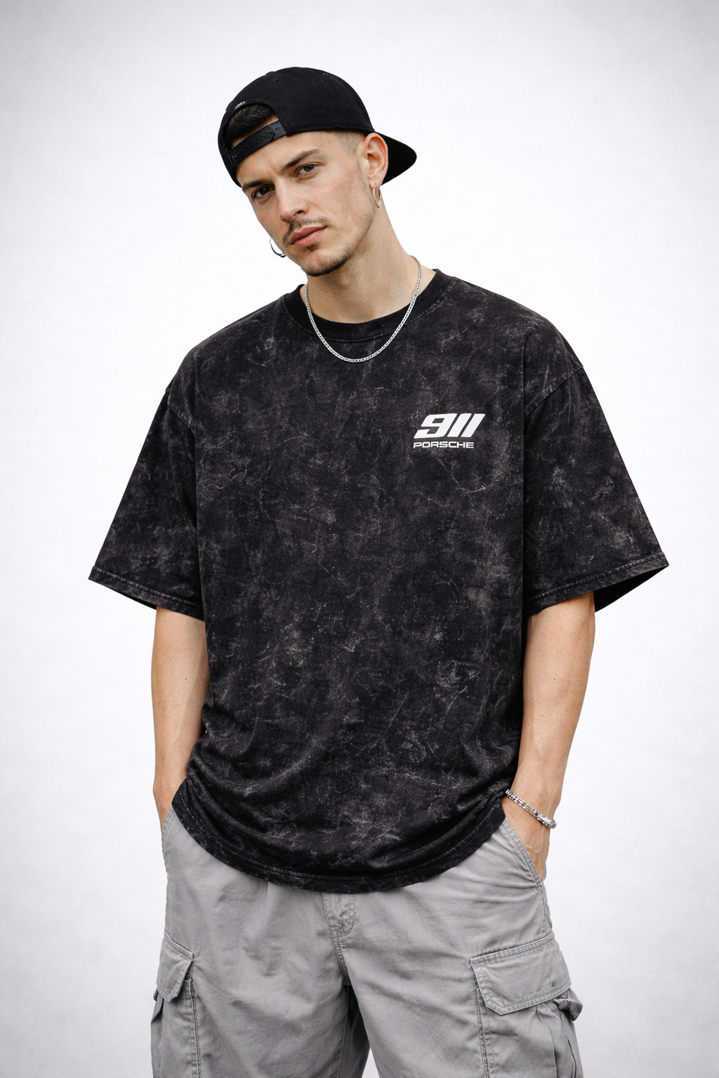 TheBlackFoxx 911 Acid Wash Oversized T-Shirt