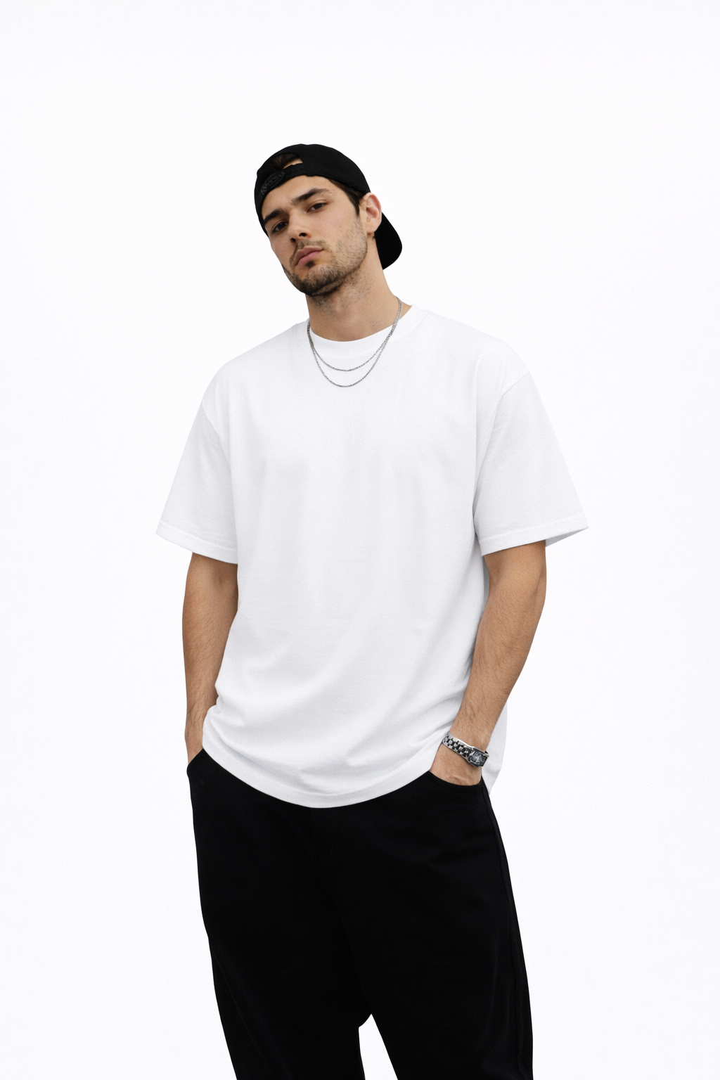 TheBlackFoxx™ Drop Shoulder White Tee
